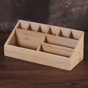 Bamboo <b>Storage</b> Box 10 Compartment Desktop Organizer Stationery Holder Multipurpose Creative Design - Product Image 1