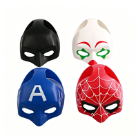 Masque de chat d'Halloween à motifs variés, jouet, maquillage, fête dansante, 25-28 cm de circonférence de tête, masque demi-visage en plastique, fournitures pour animaux de compagnie