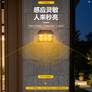 Lámpara Solar de Pared Xinyao para Exteriores, Luz de Jardín con Sensor de Movimiento, Ángulo Amplio de 120 Grados - Product Image 1