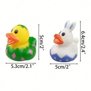 Promotional Custom Easter Rubber Ducks Mini 2" Bunny Duckies <b>Bath</b> Toys Bulk Bathtub Squeaky Tub Swim Floating Duck Vinyl Toy - Product Image 4