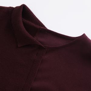 Logo personalizzato stampato su richiesta <span class=keywords><strong>bordeaux</strong></span> alla moda <span class=keywords><strong>donna</strong></span> Pullover top abbigliamento coreano a maniche lunghe camicette eleganti donne Femme - Product Image 3