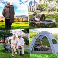 Lit de Camping léger et Portable de qualité supérieure, lit en tissu robuste, avec grande poche, pour adultes et enfants