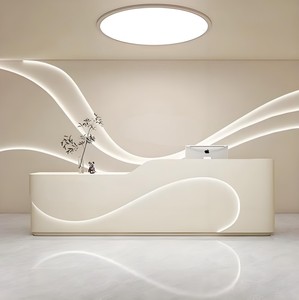 Mostrador de Acero Inoxidable en Forma de Arco B049 para Hospital Dental, Hotel, Oficina, Recepción y Salón de Belleza - Diseño Moderno - Product Image 2