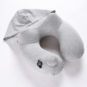 Almohada de Viaje Inflable Portátil en Forma de U, con Capucha, Plegable, para Masaje de Cuello, Ideal para Oficina y Avión - Product Image 2
