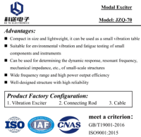 JZQ-70 Excitador Modal de 700N, Mesa Vibratoria Pequeña para Pruebas de Vibración Ambiental y Fatiga