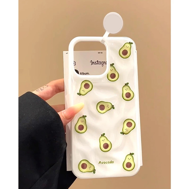 Creative Fruit Design Suitable for IPhone17 16 Avocado Phone case Protective TPU Soft Case, Shockproof and Anti-scratch Cover