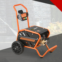 Nettoyeur haute pression commercial portable électrique manuel à eau froide LORDMATE 2200 psi, pompe triplex à pression réglable, 220 V