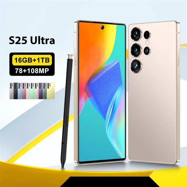 Popular Product Smartphone S25 Ultra 7.3 Inch Full Screen 16GB+1TB Android Mobile Phones Built-in Stylus Unlocked Phone
