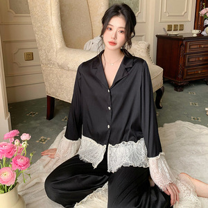 Nueva Pijama de Satén de Manga Larga para Mujer, Primavera y Otoño, Sexy y Lujosa - Product Image 4