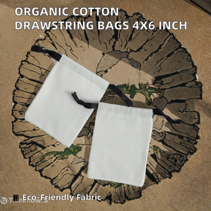 Ecovera Tex Recyclable Organic Medium Canvas Drawstring Bags Rope Handle Shoulder Strap 4x6 Inch Food Gift <b>Seed</b> Party <b>Storage</b> - Product Image 2