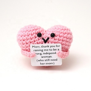 Hot Selling New Product Heart Penguin Couple Handmade Crocheted <b>Ornament</b> Positive Energy Card <b>Ornament</b> Gifts Party Decorations - Product Image 6