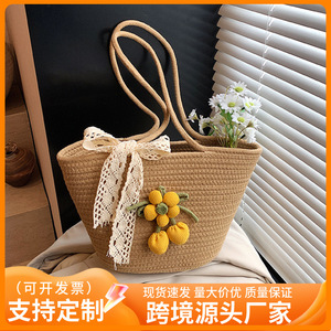 2026 Fashionable <b>Straw</b> Handbag Shoulder <b>Bag</b> Bucket <b>Bag</b> Travel Beach Woven Crossbody Tote <b>Bag</b> - Product Image 4