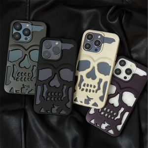 Cadılar bayramı popüler iskelet kafatası TPU cep telefonu kılıfı iPhone 16 15 14 13 12 Pro Max oyulmuştur koruyucu kapak - Product Image 6