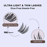 Ekstensi Bulu Mata DIY Baru Pre-glued Laser Cluster Lashes Grosir dengan Logo Kustom Private Label Bulu Mata Palsu Cluster