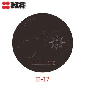 Plaque chauffante ronde à 3 zones, cuisinière à induction électrique à commande tactile, nouvelle conception, vente chaude - Product Image 2