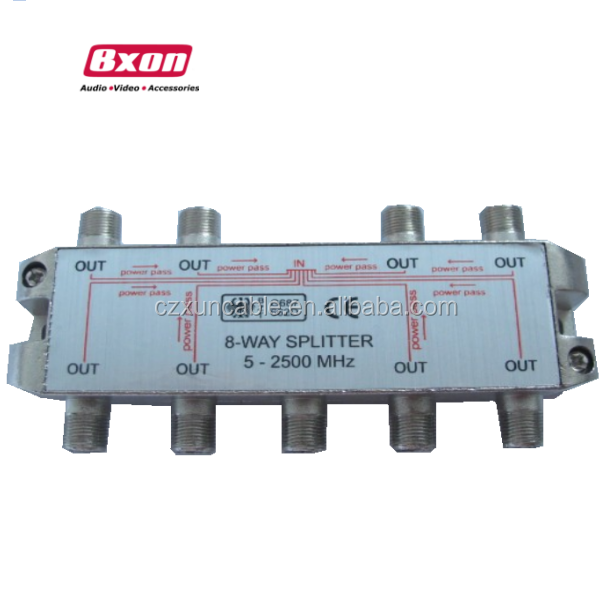 8 Ways Satellite TV Splitter 5-900mhz 5-2050mhz 8 Ports Splitter 8 Input 2 Output