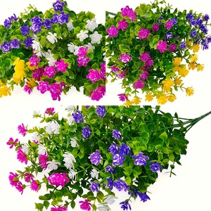 Planta Artificial de Eucalipto Jinhe con 7 Ramas, Flores Amarillas de Seda, Decoración Interior y Exterior, Arreglo de Vegetación - Product Image 3