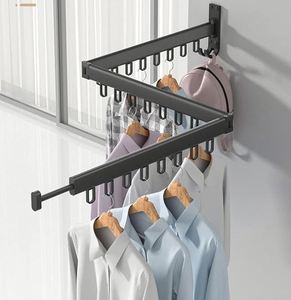 Séchoir à linge mural extérieur pliable en métal pour vêtements d'enfants avec logo - Product Image 6