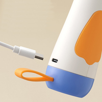 Mousseur à lait portatif 2-en-1 rechargeable, motif canard mignon, chargeur USB-C, 2 têtes de mélange, fouet à matcha en acier inoxydable
