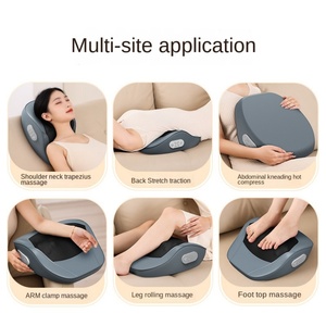 Coussin de massage cervical et lombaire multifonctionnel avec compresse chaude, masseur électrique portable rechargeable et fonction musicale - Product Image 4