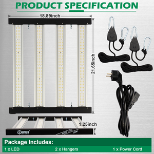 Lampe de culture LED commerciale 120W avec 4 barres, spectre complet, en aluminium, pour plantes d'intérieur et culture de tulipes - Product Image 5