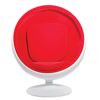 Fauteuil en fibre de verre mousse demi-dôme sphère assise hémisphère pivotant chaise en forme de boule rose orange coquille noire et rouge à vendre