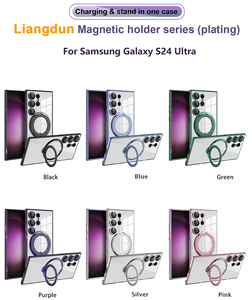 Gran oferta, funda de teléfono con soporte de anillo transparente de lujo con función magnética para Samsung Galaxy S24 S23 S22 Ultra - Product Image 2