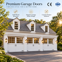 Porte de garage en bois massif sur mesure LIXON avec fenêtres en verre, style Carriage House, pour les projets de villas et de maisons de luxe