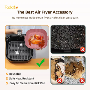 High Quality Square <strong>Silicone</strong> Liners <strong>for</strong> <strong>Air</strong> <strong>Fryer</strong> and Oven Custom Easy Cleaning Non-Stick Pan Insert Oil-Free Frying Accessory - Product Image 4