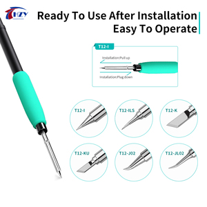 Hzy T12 I <span class=keywords><strong>J</strong></span> SK Chì Miễn Phí Hàn Sắt Mẹo Hàn Với Đồng Nhiệt Sắc Nét Thẳng Đường Cong Arc Lưỡi Mẹo Điện Thoại Sửa Chữa Công Cụ - Product Image 3