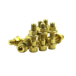 Boulon à bride hexagonale en laiton, grade 8.8, finition brillante, filetage UNC avec 2 écrous pour quincaillerie de meubles TITANFIX Chine - Product Image 1