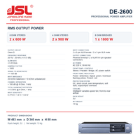 20 Yıllık Fabrika Deneyimi 2U Sınıf D Profesyonel Ses Amplifikatörü 2*600W RMS 2 Kanal Ses Sistemi Konser Gösteri Stadyumu DE2600 için