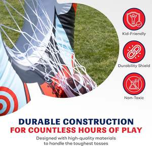 Juego de Entrenamiento de Lanzamiento de Balones de Fútbol Inflable de Doble Cara, Mini Balones de Fútbol para Niños, Uso en Interiores/Exteriores, Cumpleaños, Campamentos, 65 Pulgadas - Product Image 2