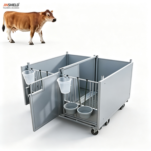 Ensemble de niche pour veau facile à nettoyer, comprenant une porte et des portes grillagées pour la ventilation - Product Image 1