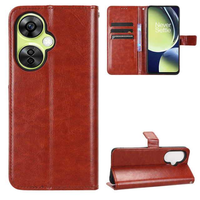 Magnetic Back Cover Luxury Crazy Horse Pu Leather case for OnePlus Nord CE 3 Lite Shockproof Phone Case for OnePlus Nord N30
