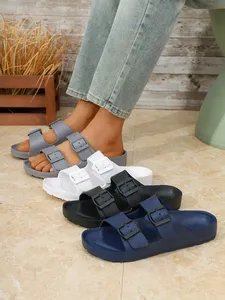 <span class=keywords><strong>Mules</strong></span> pour hommes et adolescents, nouvelle collection été, style rétro urbain, décontractées, à enfiler, en EVA moulé monobloc, à double bride, plates - Product Image 1