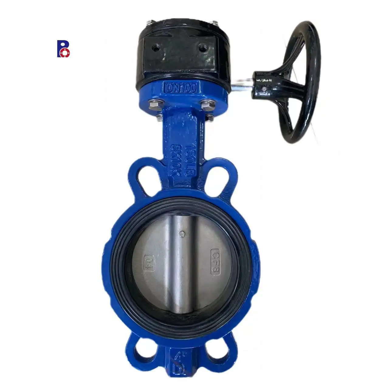 industrial valve DN100 PN16 ductile iron BODY SS304 disc universal flange gear worm wafer type concentric butterfly valve