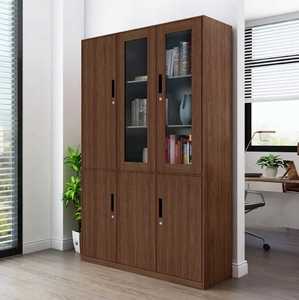 Armoire <span class=keywords><strong>de</strong></span> <span class=keywords><strong>rangement</strong></span> en acier durable, armoire métallique en acier laminé à froid avec porte en verre, porte en acier, couleur <span class=keywords><strong>bois</strong></span> naturel - Product Image 6