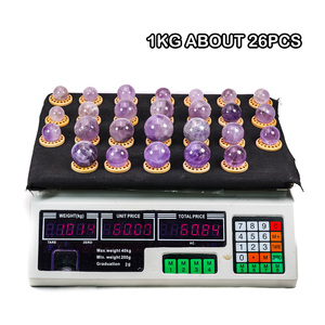 Đồ thủ công bằng đá thạch anh tự nhiên, đá thạch anh tím đánh bóng, hình cầu nhỏ, quả cầu pha lê nhỏ, đá thạch anh tím, quả cầu nhỏ - Product Image 3