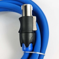 Cable de Alimentación Profesional Azul para Altavoz, 4 Conductores, con Conector SpeakON Hembra, Revestimiento de PVC, Blindaje Trenzado, 12 Pies, para Cine en Casa y HDTV