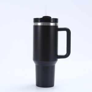40 oz Tumbler với xử lý đôi tường chân không cách nhiệt bằng thép không gỉ Tumbler với nắp và rơm - Product Image 4