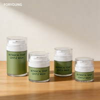 Bouteille de sérum et de lotion cosmétique en plastique PP recyclé écologique de 15 à 30 ml, emballage OEM, bouteille à pompe sans air à double paroi