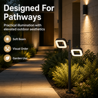 Lampe LED de jardin extérieure à double face, design carré, haute puissance, 60 cm 80 cm, aluminium, éclairage haut et bas, IP65, blanc chaud doux
