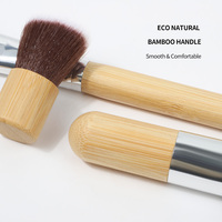 Ensemble de 11 pinceaux de maquillage durables et écologiques avec manche en bambou pour le visage et le correcteur, incluant des pinceaux Kabuki pour poudre et des pinceaux à paupières