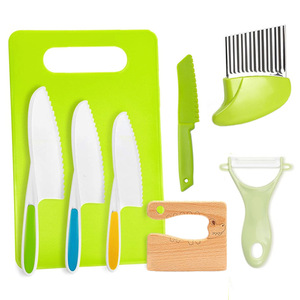 ID dao đặt trẻ em dao nhà bếp với thớt Crinkle Máy cắt thực phẩm chuyển đổi biểu đồ & công cụ làm sạch cho thực sự nấu ăn - Product Image 6