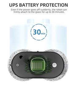 Robot de nettoyage de vitres électrique automatique, double pulvérisation d'eau, télécommande pour application, 3 modes, navigation intelligente pour hôtel - Product Image 5