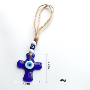Devil's eye turco Blue Eye Glass Cross Pendant wall car ciondolo <span class=keywords><strong>portachiavi</strong></span> personalizzato - Product Image 2