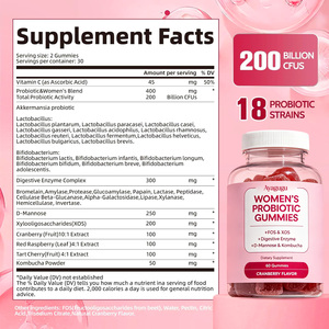 OEM Private Label Probiotic <b>Gummies</b> Immune Support Vitamin C Cranberry Flavor 60 Count Women GMP Certified Factory Wholesale - Product Image 2