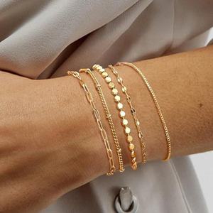 สร้อยข้อมือลูกปัดกลมสีทองสไตล์วินเทจ2024สร้อยคอโซ่แบนฉัตรสีเงินสำหรับงานเลี้ยงวันเกิดของผู้หญิงของขวัญเครื่องประดับงานพรอม - Product Image 3