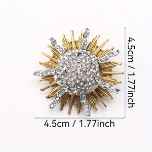 Retro-Sonnenbrosche im mittelalterlichen Hofstil, antike Rhinester-Korsage, altbabylonische Sonnenbrosche - Product Image 4